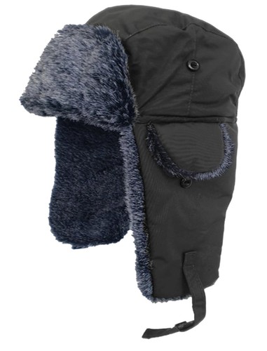 Mens trapper hat winter black - trapper,