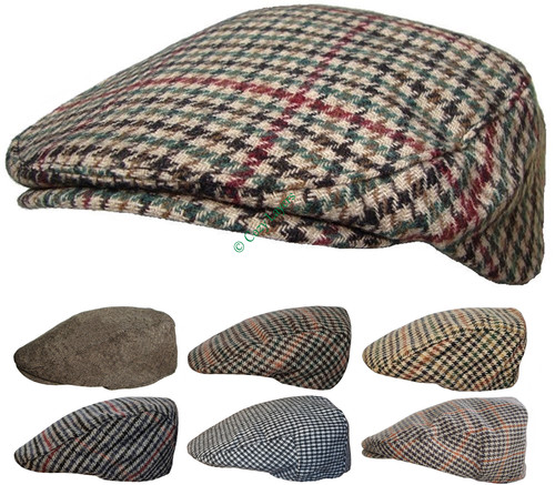 Tweed check flat - check, cap